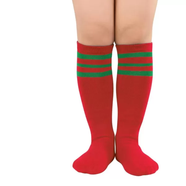 Zando Kids Child Cotton Three Stripes Sport Soccer Team Socks Uniform Tube Cute Knee High Stocking for Boys Girls