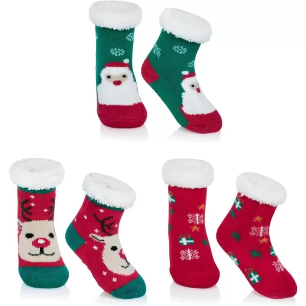 Zando Kids Christmas Fuzzy Socks Girls Boys Thermal Thick Socks Soft Fluffy Socks Toddler Cozy Socks