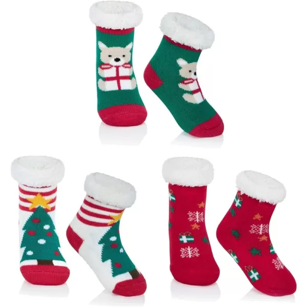 Zando Kids Christmas Fuzzy Socks Girls Boys Thermal Thick Socks Soft Fluffy Socks Toddler Cozy Socks