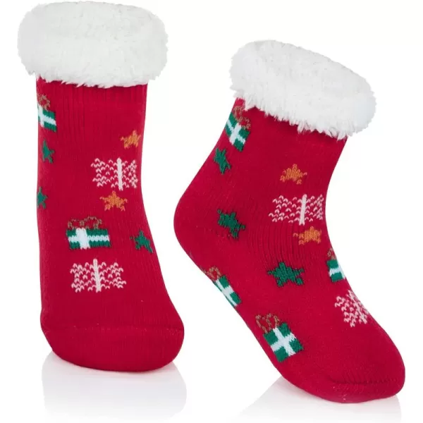 Zando Kids Girls Boys Slipper Socks Christmas Warm Fleece Fuzzy Socks Non-Skid Children Animal Thick Grip Fluffy Socks