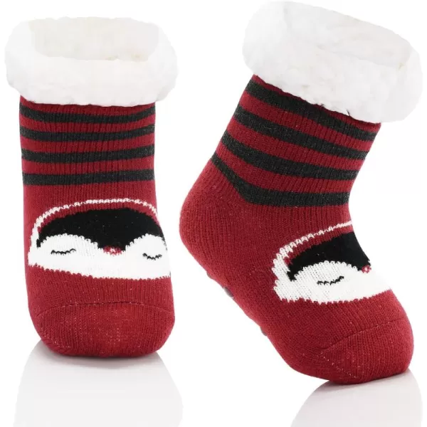 Zando Kids Girls Boys Slipper Socks Christmas Warm Fleece Fuzzy Socks Non-Skid Children Animal Thick Grip Fluffy Socks