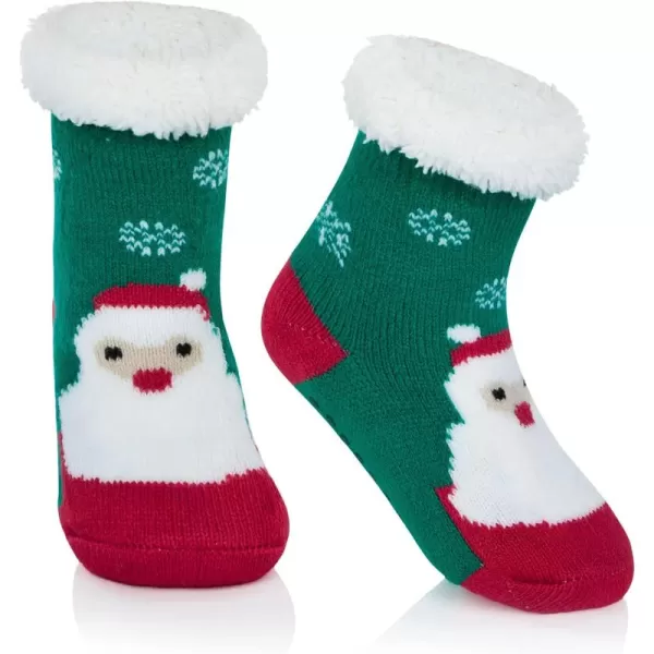 Zando Kids Girls Boys Slipper Socks Christmas Warm Fleece Fuzzy Socks Non-Skid Children Animal Thick Grip Fluffy Socks