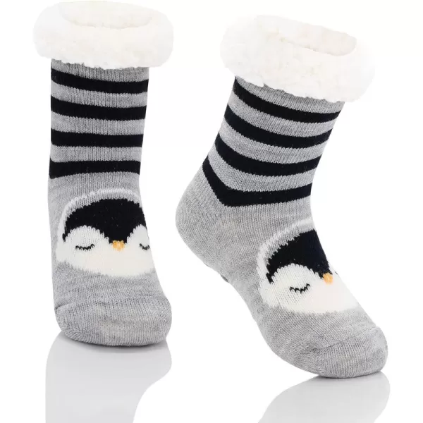 Zando Kids Girls Boys Slipper Socks Christmas Warm Fleece Fuzzy Socks Non-Skid Children Animal Thick Grip Fluffy Socks