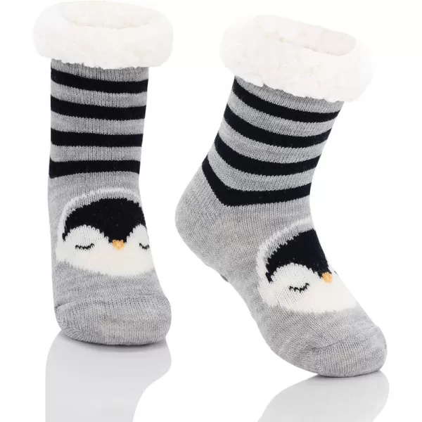 Zando Kids Girls Boys Slipper Socks Christmas Warm Fleece Fuzzy Socks Non-Skid Children Animal Thick Grip Fluffy Socks