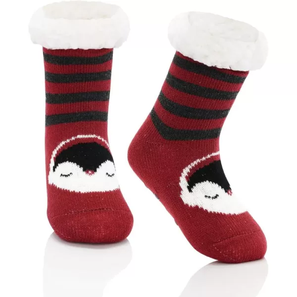 Zando Kids Girls Boys Slipper Socks Christmas Warm Fleece Fuzzy Socks Non-Skid Children Animal Thick Grip Fluffy Socks