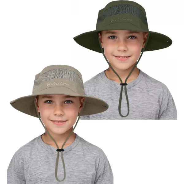 Zando Kids Sun Hat Outdoor UPF 50+ Boys Sun Hat Wide Brim Kids Fishing Bucket Hat for Kids Hiking Camping Beach Safari Hat
