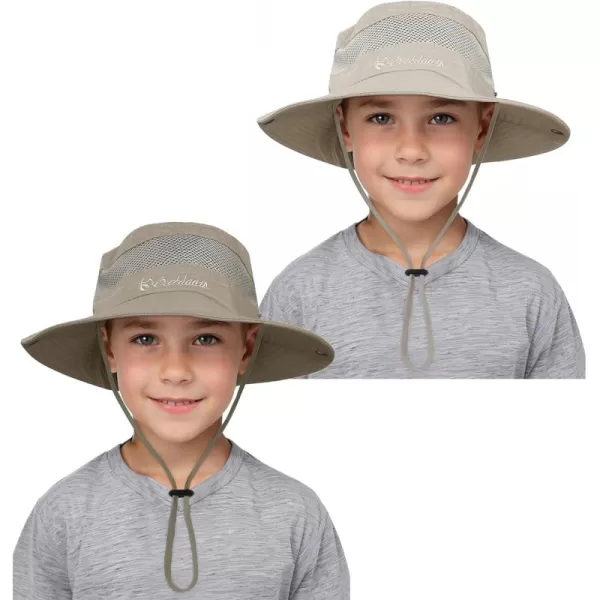 Zando Kids Sun Hat Outdoor UPF 50+ Boys Sun Hat Wide Brim Kids Fishing Bucket Hat for Kids Hiking Camping Beach Safari Hat