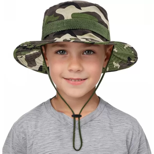 Zando Kids Sun Hat Outdoor UPF 50+ Boys Sun Hat Wide Brim Kids Fishing Bucket Hat for Kids Hiking Camping Beach Safari Hat