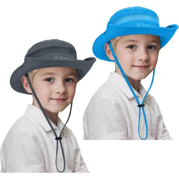 Zando Kids Sun Hat Outdoor UPF 50+ Boys Sun Hat Wide Brim Kids Fishing Bucket Hat for Kids Hiking Camping Beach Safari Hat