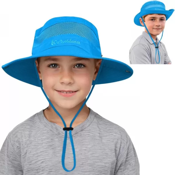 Zando Kids Sun Hat Outdoor UPF 50+ Boys Sun Hat Wide Brim Kids Fishing Bucket Hat for Kids Hiking Camping Beach Safari Hat