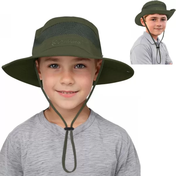 Zando Kids Sun Hat Outdoor UPF 50+ Boys Sun Hat Wide Brim Kids Fishing Bucket Hat for Kids Hiking Camping Beach Safari Hat
