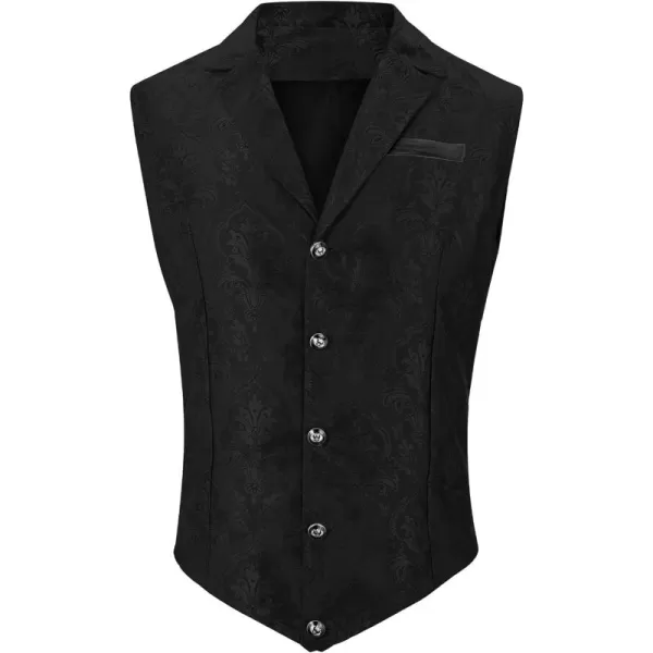 Zando Men's Suit Vest Victorian Steampunk Vest Pirate Vest Renaissance Medieval Vest Men V Neck Gothic Waistcoat
