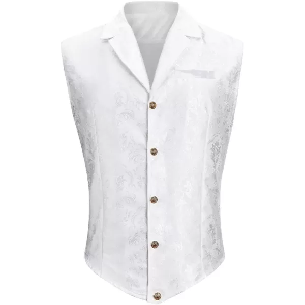 Zando Men's Suit Vest Victorian Steampunk Vest Pirate Vest Renaissance Medieval Vest Men V Neck Gothic Waistcoat