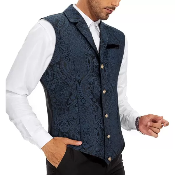Zando Men's Suit Vest Victorian Steampunk Vest Pirate Vest Renaissance Medieval Vest Men V Neck Gothic Waistcoat
