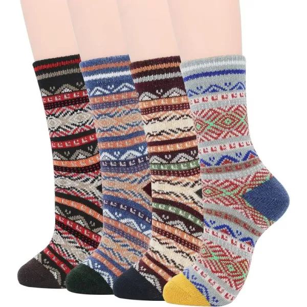 Zando Mens Wool Socks Athletic Socks Soft Warm Socks Thick Winter Socks Crew Socks Knit Cozy Socks Hiking Socks Christmas