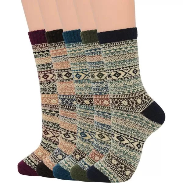 Zando Mens Wool Socks Athletic Socks Soft Warm Socks Thick Winter Socks Crew Socks Knit Cozy Socks Hiking Socks Christmas
