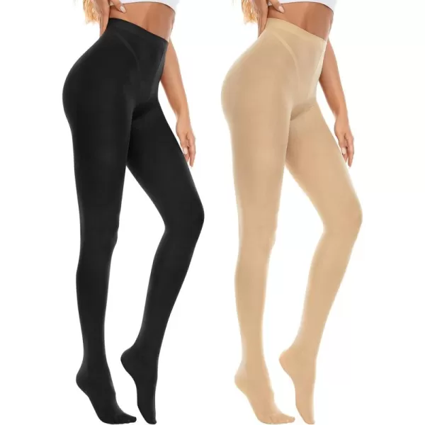 Zando Run Resistant Tights for Women Semi Opaque Solid Color Footed Leggings Womens Tights Pantyhose for Women