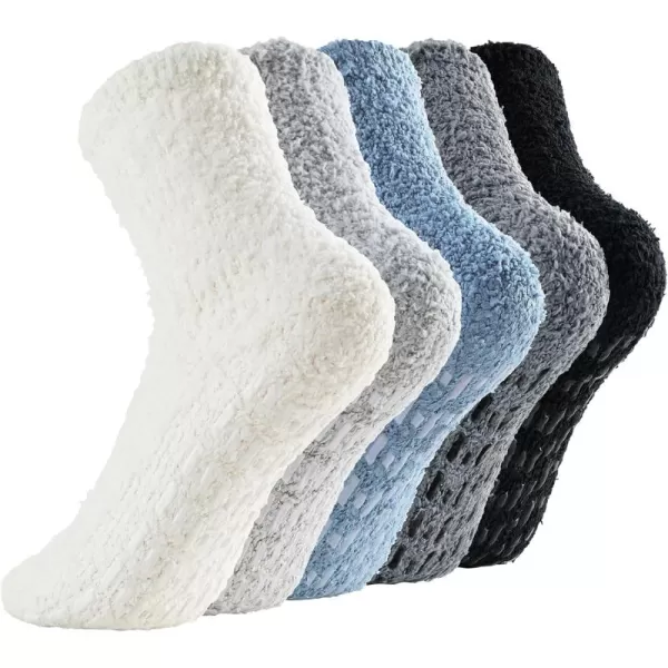 Zando Slipper Socks for Men Non Slip Fluffy Socks Warm Fuzzy Socks with Grip