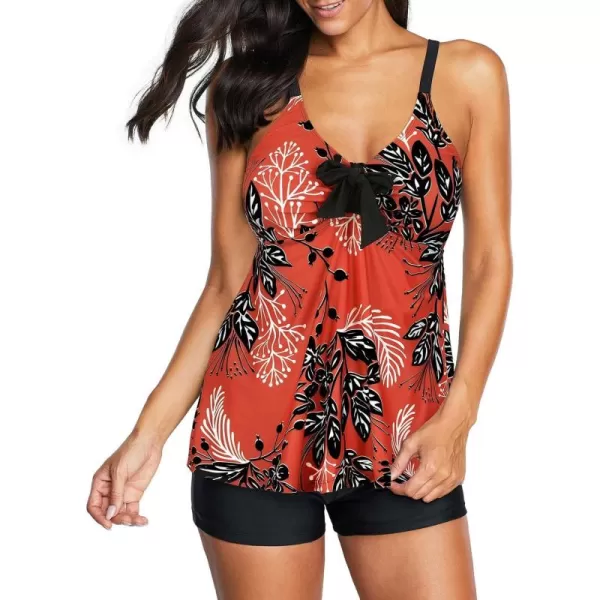 Zando Tankini Swimsuit for Women 2024 Tummy Control Bathing Suit Tops with Boyshorts Modest Flowy Swimsuit Women Swim Dress