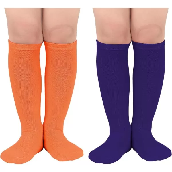 Zando Toddler Soccer Socks Boys Girls Knee High Striped Tube Socks Kids School Uniform Dress Socks Athletic Long Socks
