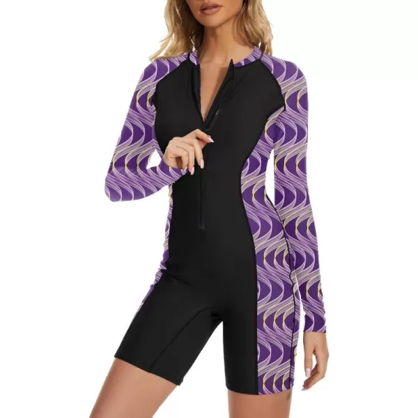 Zando UPF 50+ Long Sleeve Bathing Suit for Women Rash Guard Swimsuit Women One Piece Boyleg Surfing Shirts Rashguard