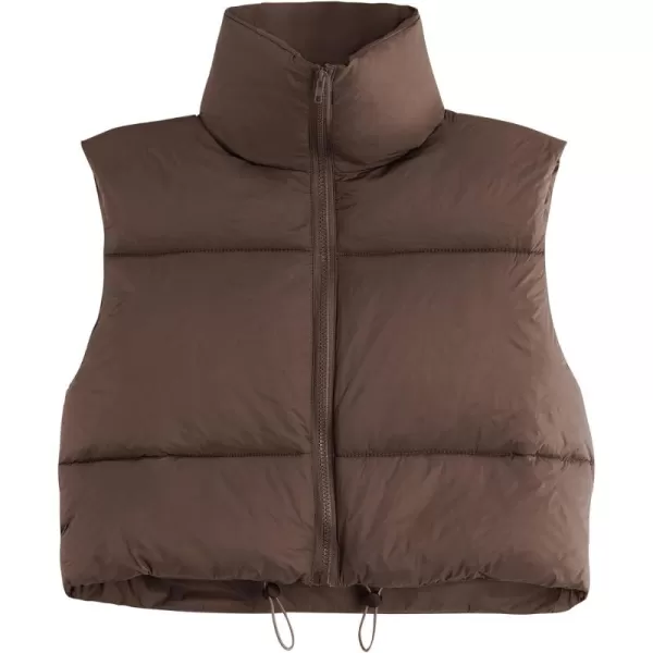 Zando Women Cropped Puffer Vest Sleeveless Lightweight Warm Vest Outerwear Full Zip Stand Collar Vest Jacket