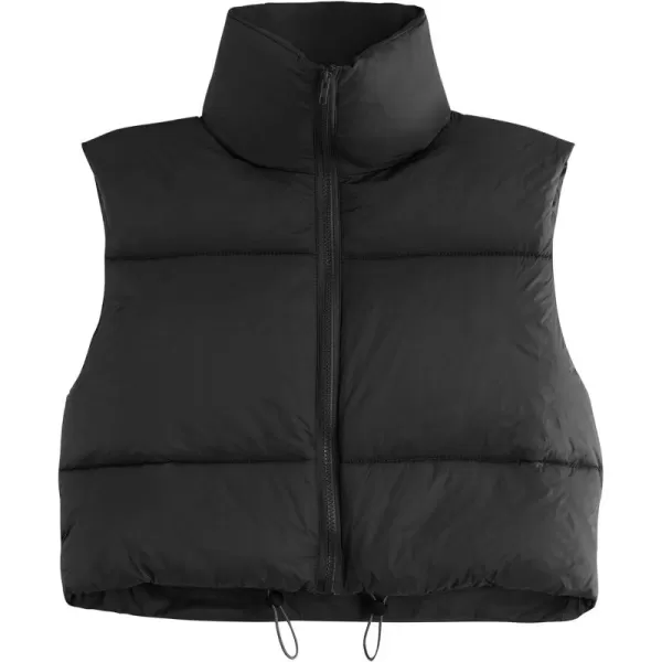 Zando Women Cropped Puffer Vest Sleeveless Lightweight Warm Vest Outerwear Full Zip Stand Collar Vest Jacket