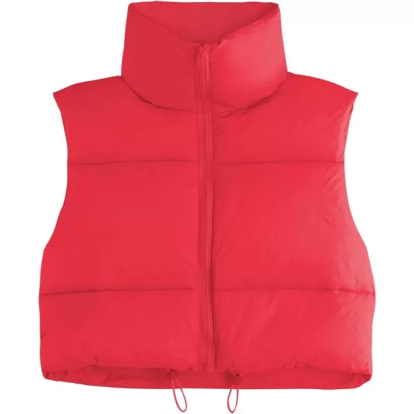 Zando Women Cropped Puffer Vest Sleeveless Lightweight Warm Vest Outerwear Full Zip Stand Collar Vest Jacket