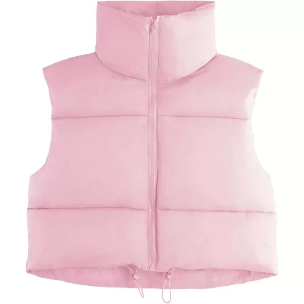 Zando Women Cropped Puffer Vest Sleeveless Lightweight Warm Vest Outerwear Full Zip Stand Collar Vest Jacket