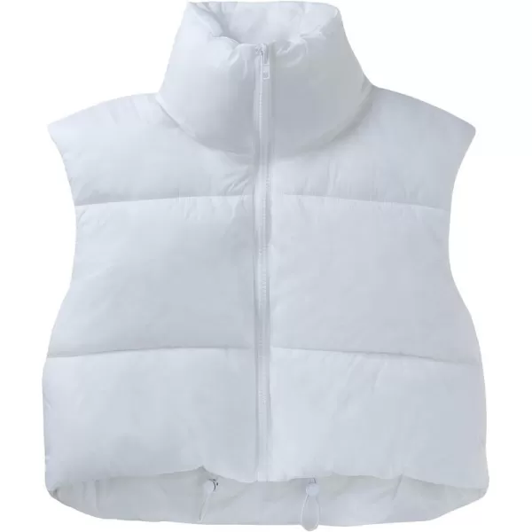 Zando Women Cropped Puffer Vest Sleeveless Lightweight Warm Vest Outerwear Full Zip Stand Collar Vest Jacket