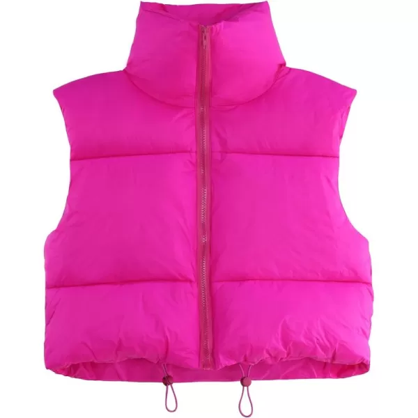 Zando Women Cropped Puffer Vest Sleeveless Lightweight Warm Vest Outerwear Full Zip Stand Collar Vest Jacket