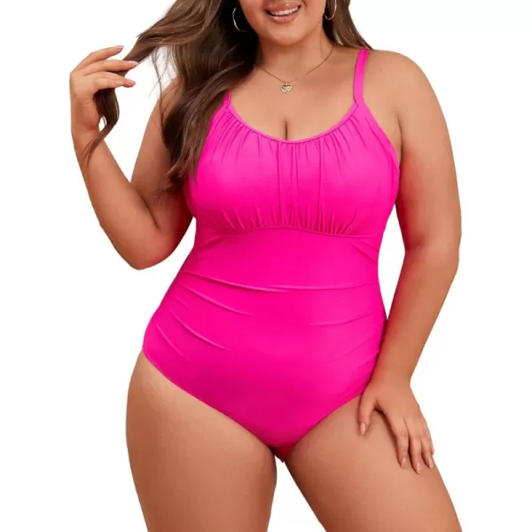Zando Women Plus Size One Piece Swimsuit Women Tummy Control Bathing Suit Vintage Swim Suits Twist Front Ruched Swimwear