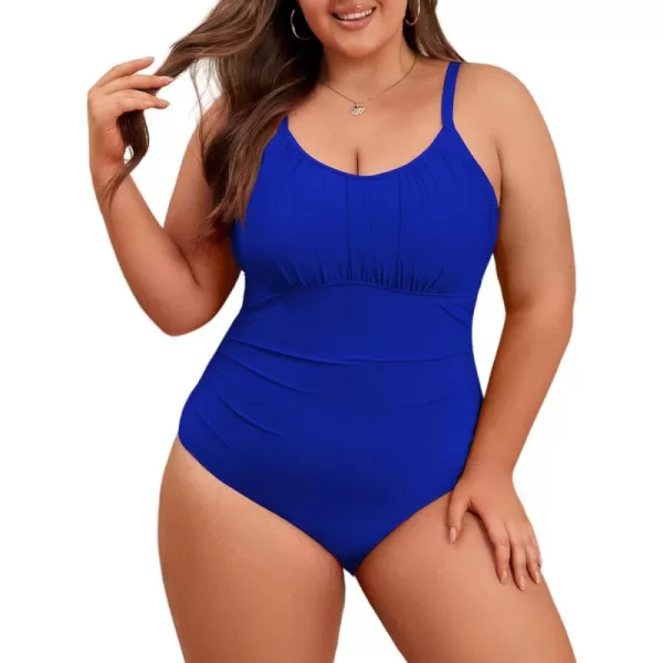 Zando Women Plus Size One Piece Swimsuit Women Tummy Control Bathing Suit Vintage Swim Suits Twist Front Ruched Swimwear