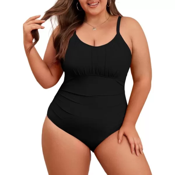 Zando Women Plus Size One Piece Swimsuit Women Tummy Control Bathing Suit Vintage Swim Suits Twist Front Ruched Swimwear