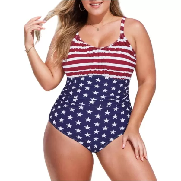 Zando Women Plus Size One Piece Swimsuit Women Tummy Control Bathing Suit Vintage Swim Suits Twist Front Ruched Swimwear