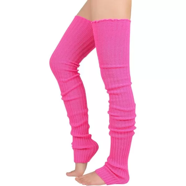 Zando Womens Fashion Warmers Adult Junior 80s Ribbed Knitted Long Socks for Party Sports Casual Socks)