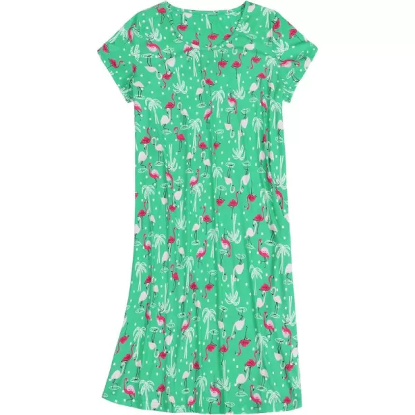 Zando Womens Nightgowns Cartoon Printed Sleep Shirts Cotton Night Gowns Casual Sleepwear Cute Pajamas Long Sleepdress