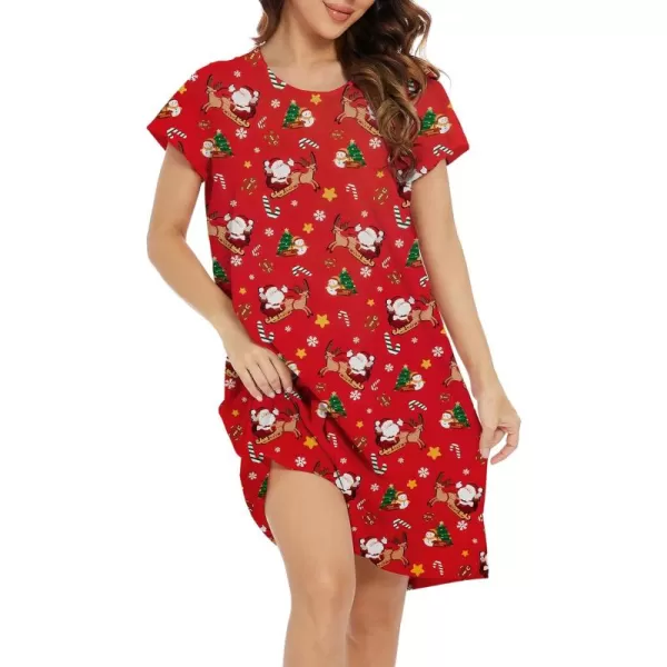 Zando Womens Nightgowns Cartoon Printed Sleep Shirts Cotton Night Gowns Casual Sleepwear Cute Pajamas Long Sleepdress