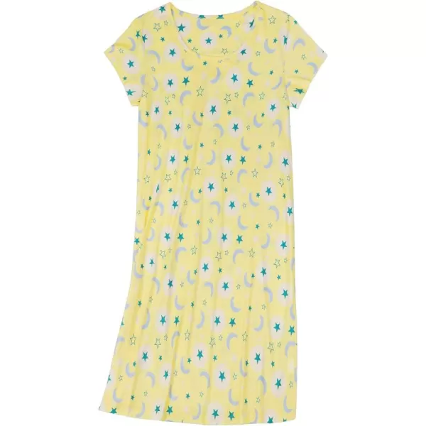 Zando Womens Nightgowns Cartoon Printed Sleep Shirts Cotton Night Gowns Casual Sleepwear Cute Pajamas Long Sleepdress