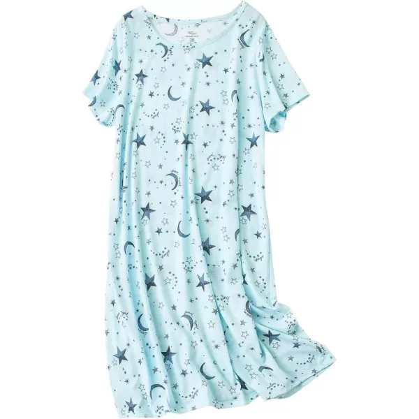 Zando Womens Nightgowns Cartoon Printed Sleep Shirts Cotton Night Gowns Casual Sleepwear Cute Pajamas Long Sleepdress
