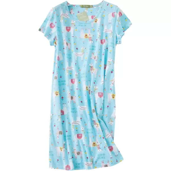Zando Womens Nightgowns Cartoon Printed Sleep Shirts Cotton Night Gowns Casual Sleepwear Cute Pajamas Long Sleepdress