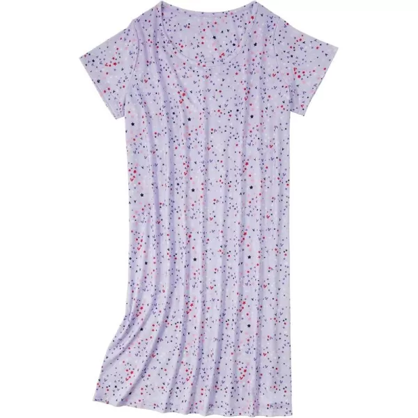 Zando Womens Nightgowns Cartoon Printed Sleep Shirts Cotton Night Gowns Casual Sleepwear Cute Pajamas Long Sleepdress