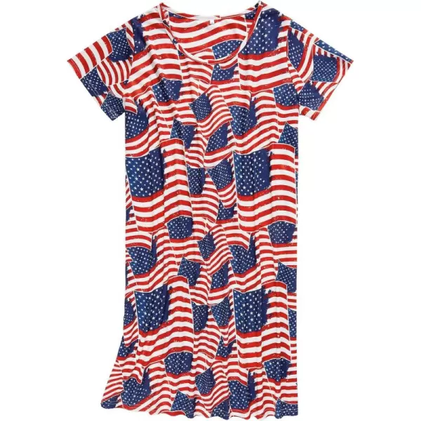 Zando Womens Nightgowns Cartoon Printed Sleep Shirts Cotton Night Gowns Casual Sleepwear Cute Pajamas Long Sleepdress