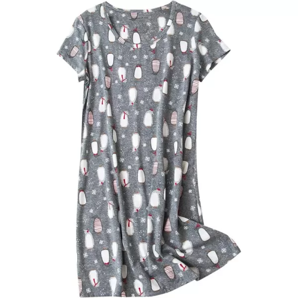 Zando Womens Nightgowns Cartoon Printed Sleep Shirts Cotton Night Gowns Casual Sleepwear Cute Pajamas Long Sleepdress