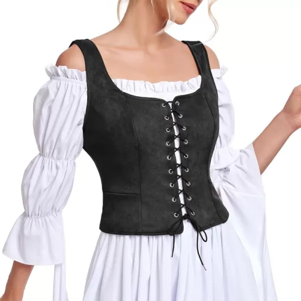 Zando Women's Renaissance Corset Vest Medieval Corsets Top Pirate Cosplay Costume Steampunk Gothic Bustiers Tank Top