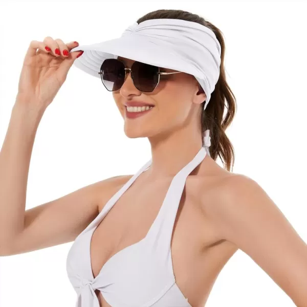 Zando Womens Sun Visor Hat Wide Brim Sun Hats for Women UV Protection Summer Beach Hats for Women Foldable Sports Visors