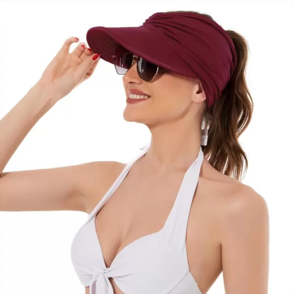 Zando Womens Sun Visor Hat Wide Brim Sun Hats for Women UV Protection Summer Beach Hats for Women Foldable Sports Visors