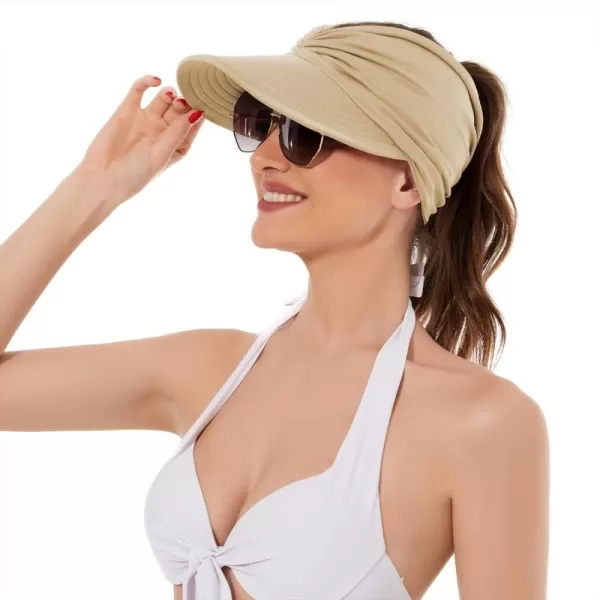 Zando Womens Sun Visor Hat Wide Brim Sun Hats for Women UV Protection Summer Beach Hats for Women Foldable Sports Visors
