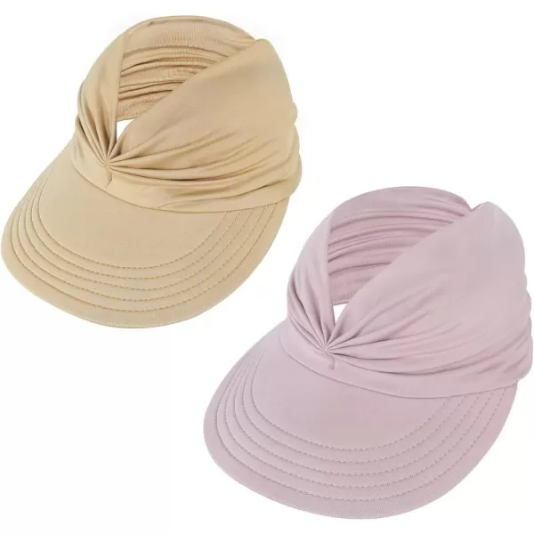 Zando Womens Sun Visor Hat Wide Brim Sun Hats for Women UV Protection Summer Beach Hats for Women Foldable Sports Visors