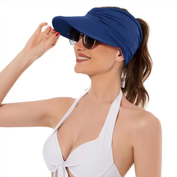 Zando Womens Sun Visor Hat Wide Brim Sun Hats for Women UV Protection Summer Beach Hats for Women Foldable Sports Visors